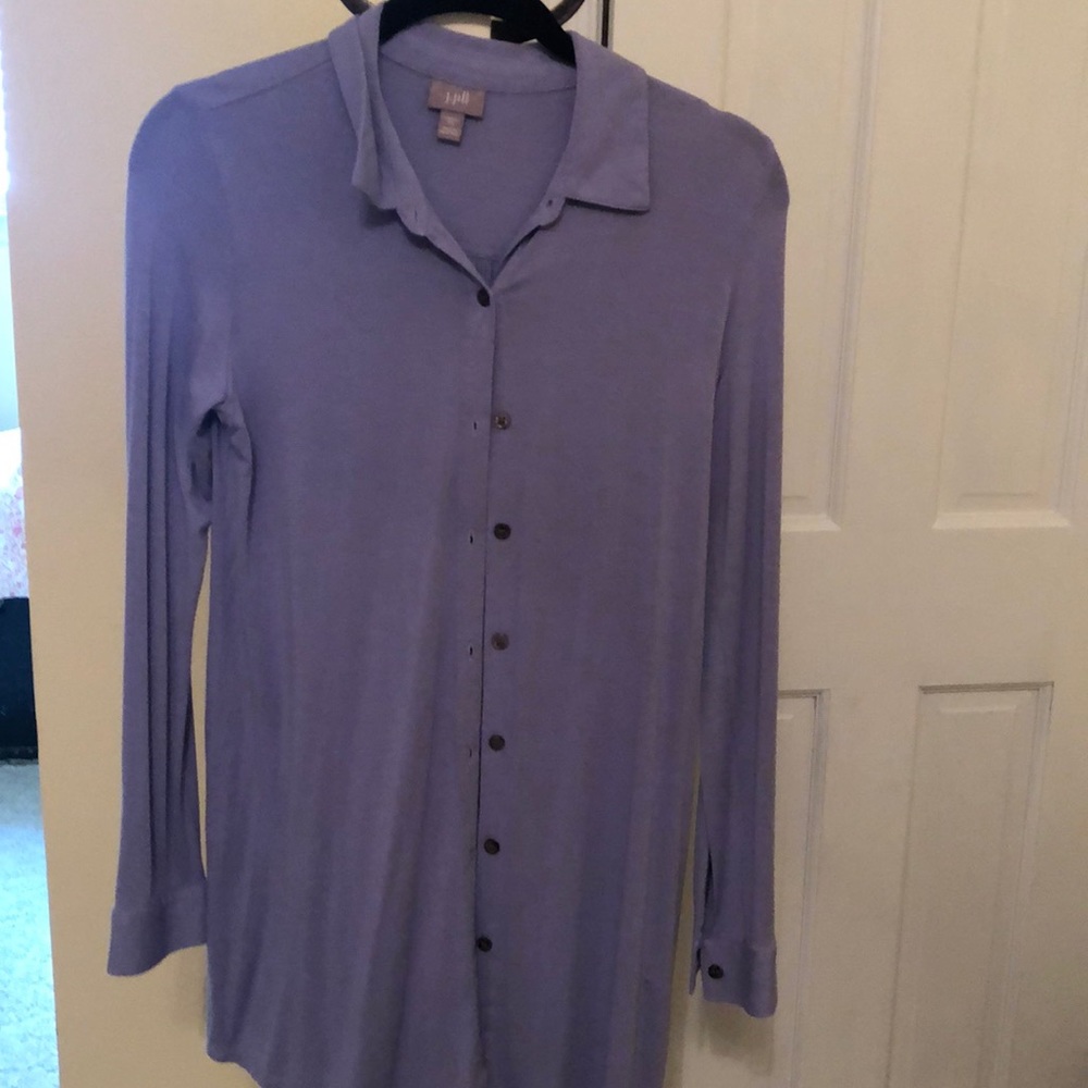 JJill tunic-length button down knit